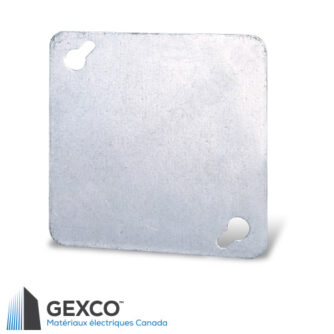 Couvercle carré 52C1 plat de 4” en acier galvanisé.